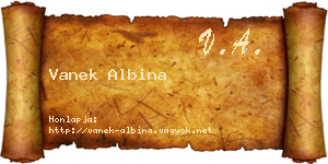 Vanek Albina névjegykártya
